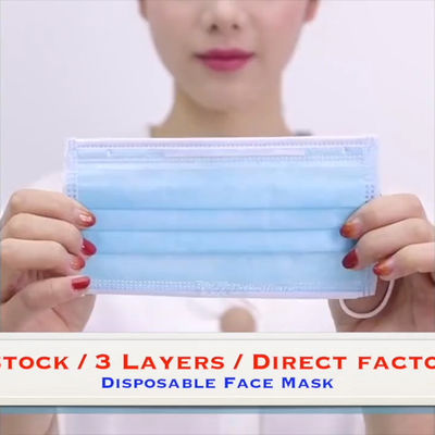 Non Woven Earloop Tek Kullanımlık Maskeler, 3ply Medikal Cerrahi Yüz Maskesi